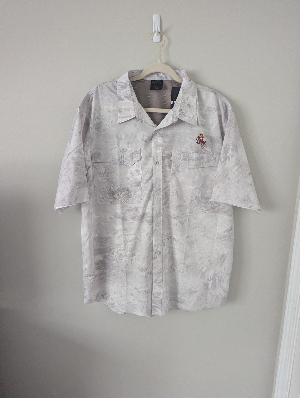 Real tree Arizona State University Fishing button Down shirt Sz XL